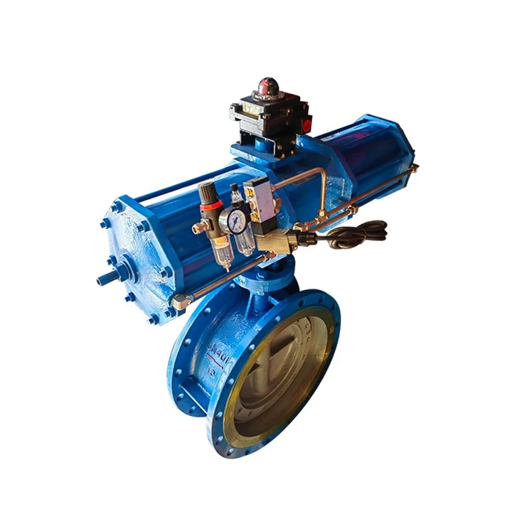 Three Eccentric Metal Sealing Pneumatic Butterfly Valve