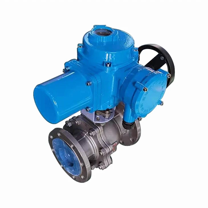 DN100 PN16 Electric Cast Steel Flange Ball Valve