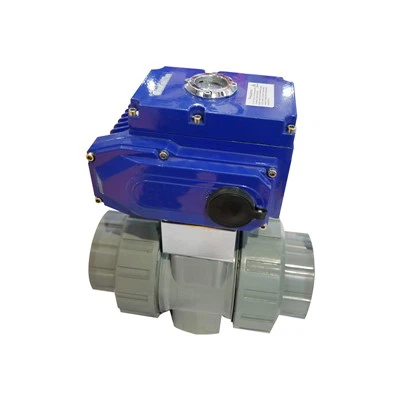 Электрический шаровой кран из ПВХ с внутренней резьбой